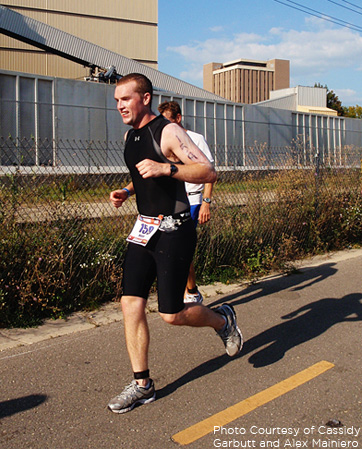 Semrad on the last leg of the race.